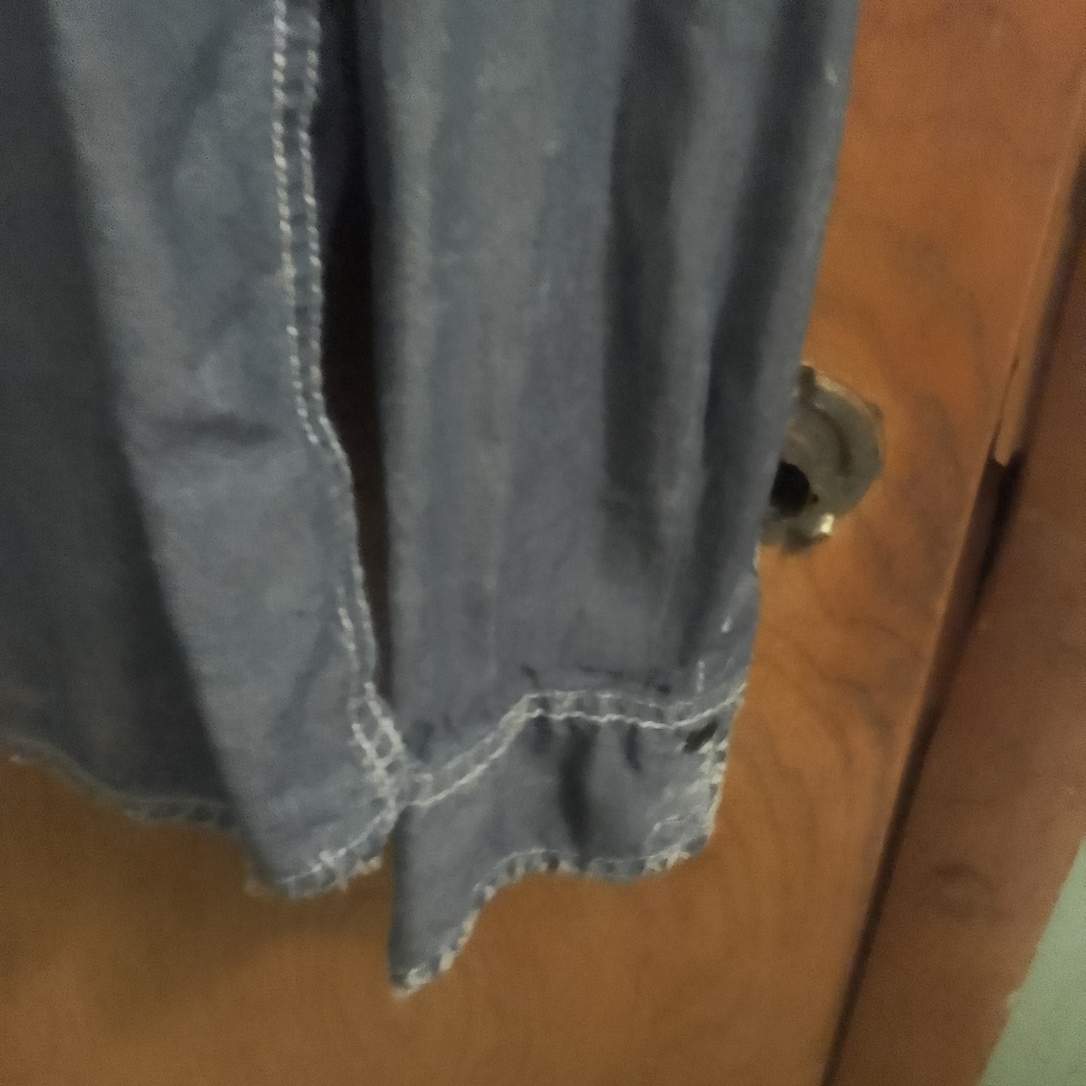 BKE Blue Lightweight Denim Shirt Jacket Size XL With Salvage Edge - Picture 7 of 8